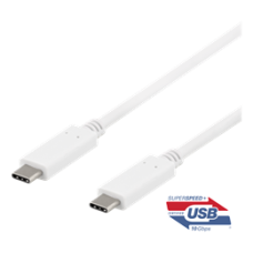 Deltaco USBC-1407 USB 3.1 Gen 2 USB-C 1m Hvit
