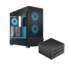 Fractal Design Pop Air RGB Cyan Core TG Clear Tint + Ion Gold 550W