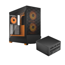 Fractal Design Pop Air RGB Orange Core TG Clear Tint + Ion Gold 550W