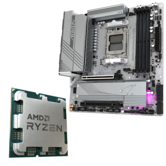 Gigabyte B650M Aorus Elite AX ICE + AMD Ryzen 9 9950X