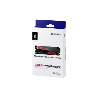 Samsung 990 Pro 1TB Heatsink (7.45GB/s, 6.9GB/s, 600TBW)