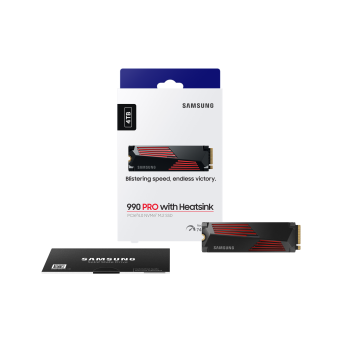 Samsung 990 Pro 4TB Heatsink (7.45GB/s, 6.9GB/s, 2400TBW)