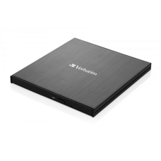 Verbatim External slimline CD/DVD-skriver (USB-C, med kabel og adapter)